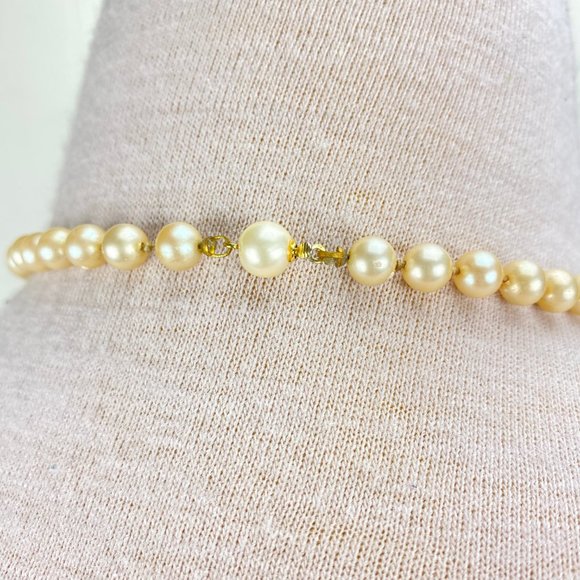 Vintage Knotted Glass Faux Pearl 23.5" Necklace - Picture 3 of 6